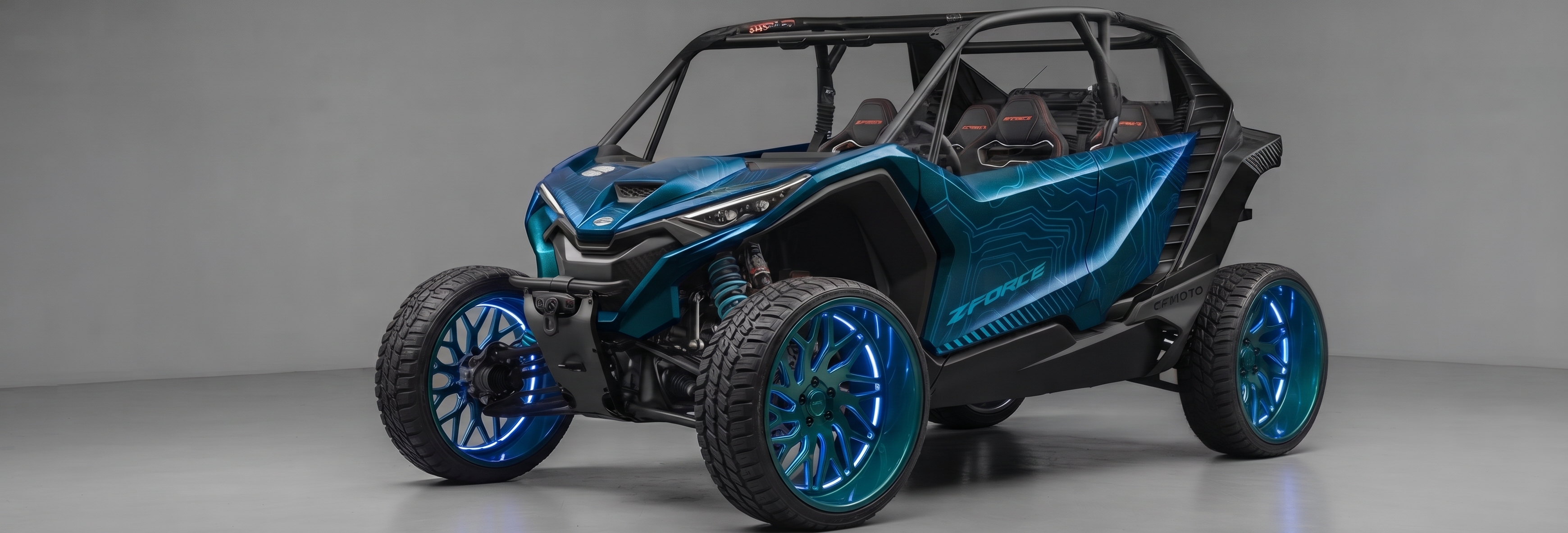 DUBS Blue Teal — CFMOTO ZFORCE Z10 Full Wrap Kit KGFX graphics kit