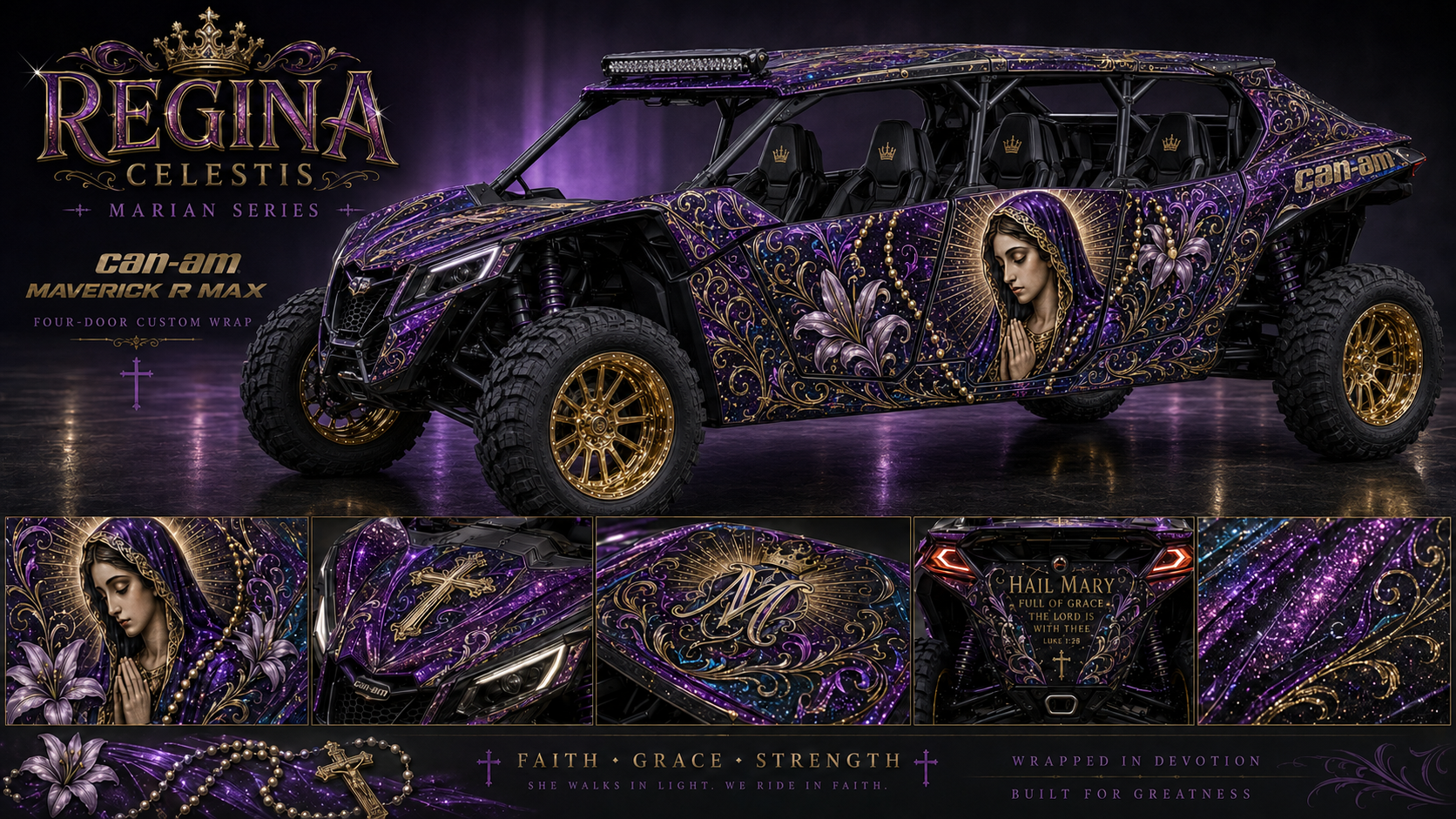 DUBS Regina Celestis — Can-Am Maverick X3 / Maverick R Full Wrap Kit KGFX graphics kit