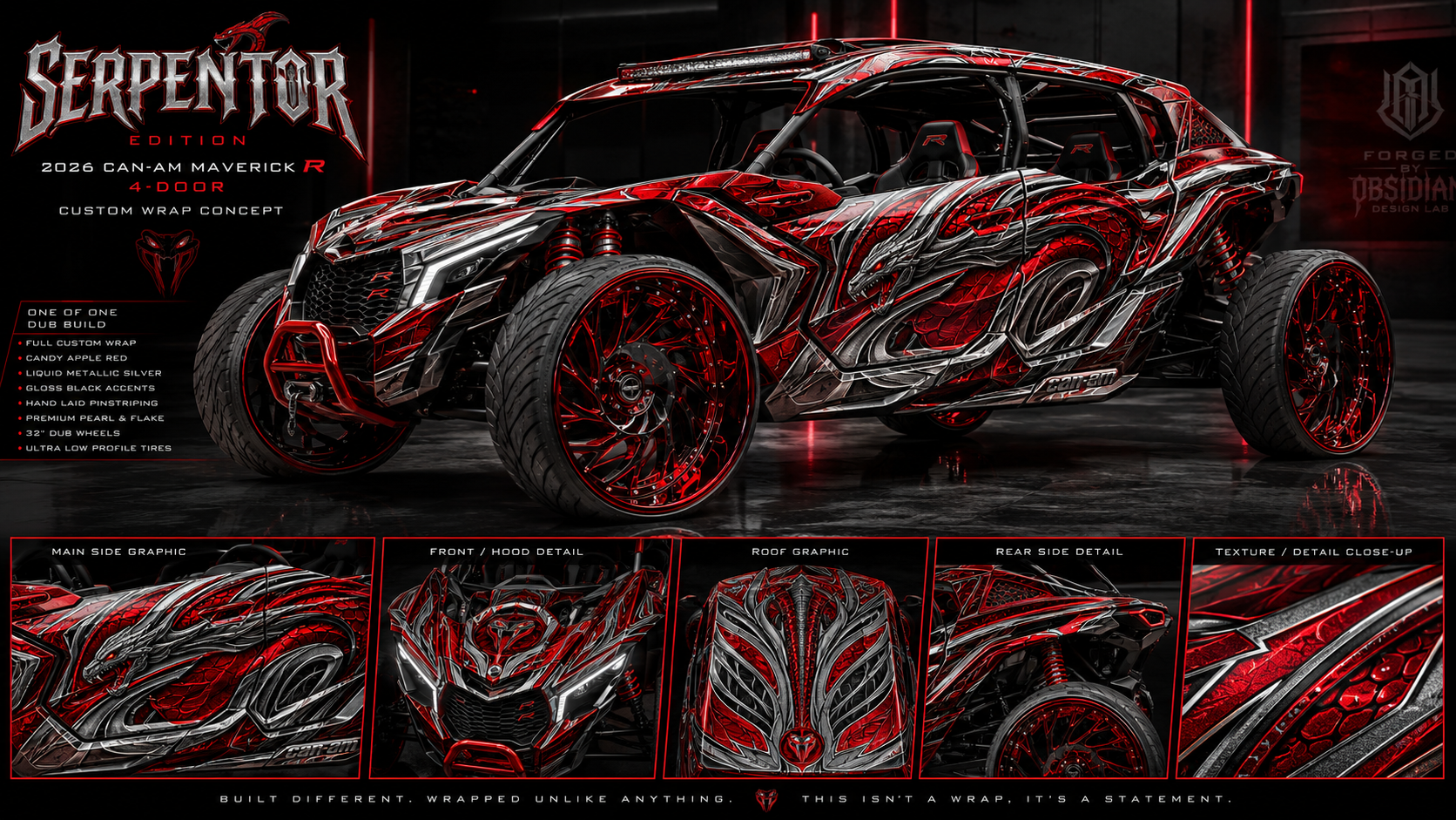 DUBS Serpentor — Can-Am Maverick X3 / Maverick R Full Wrap Kit KGFX graphics kit