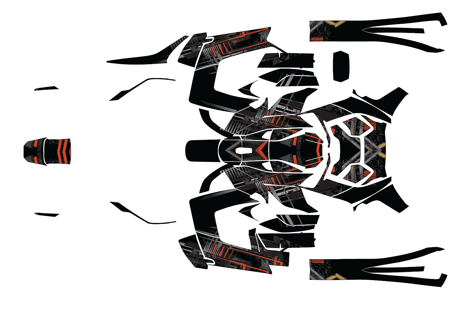 Motorcycle Rally graphics kit on a Can-Am Ryker