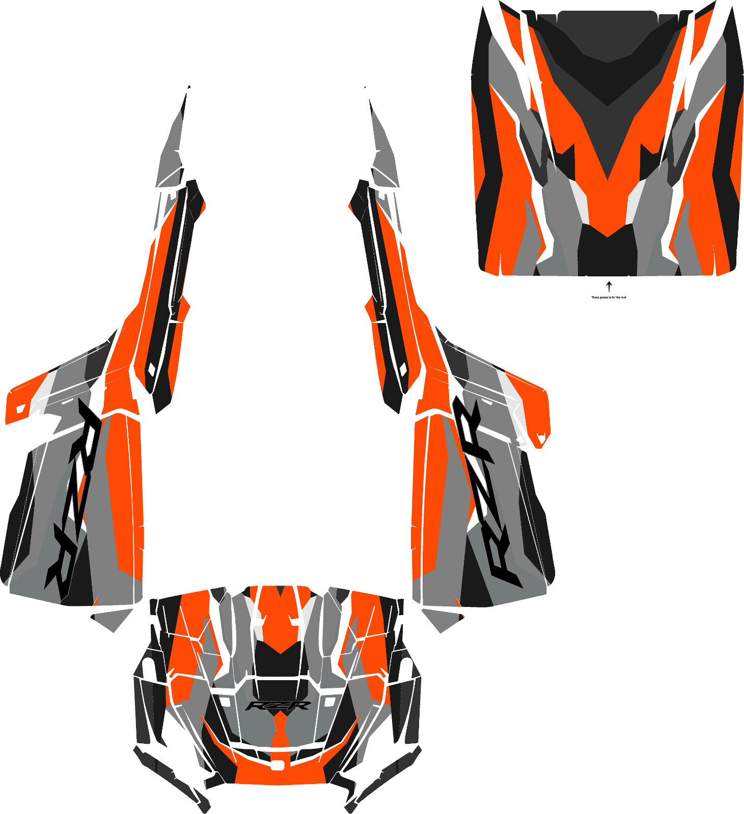 24+ UTV CUSTOM graphics kit on a Polaris RZR XP 1000