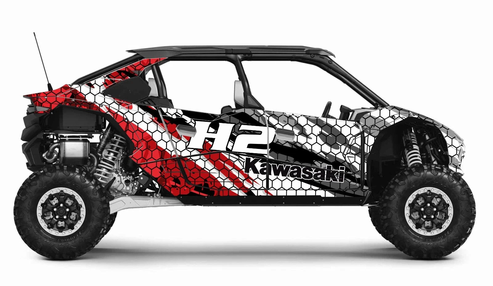 H2 5 H2-D14 Camo graphics kit on a Kawasaki Teryx
