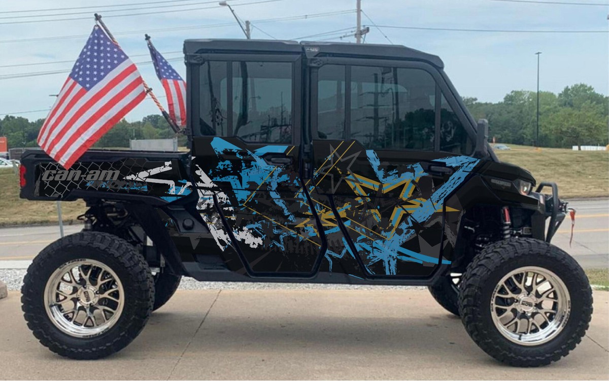 Black Camo - D 2 1 graphics kit on a Can-Am Defender