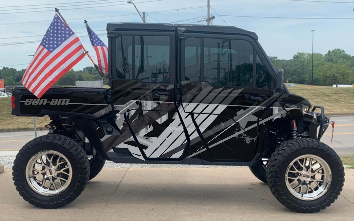 Black Camo - D 1 graphics kit on a Can-Am Defender