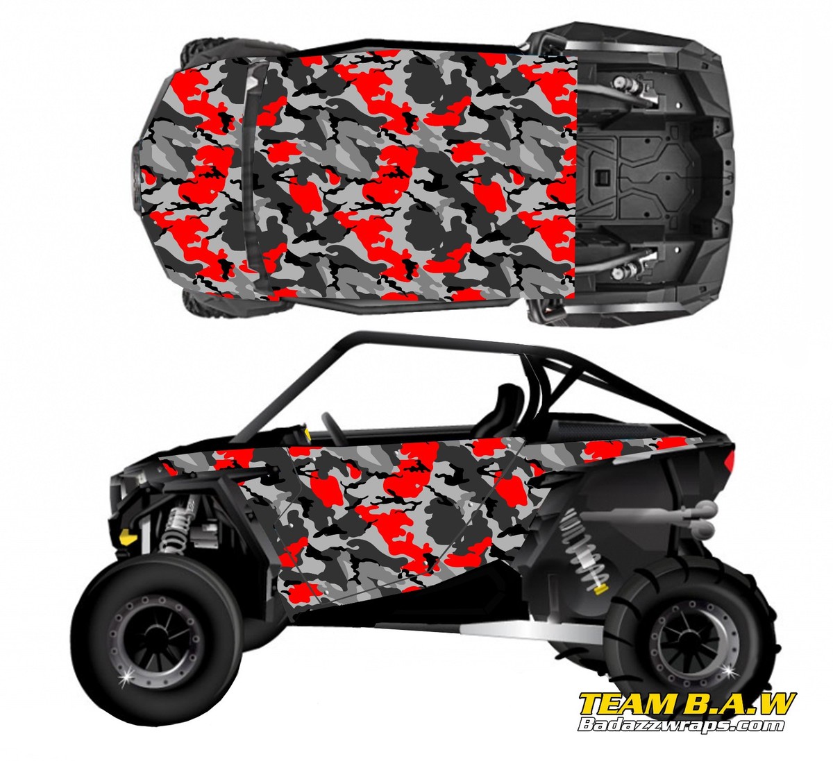 Camo Red graphics kit on a Polaris RZR