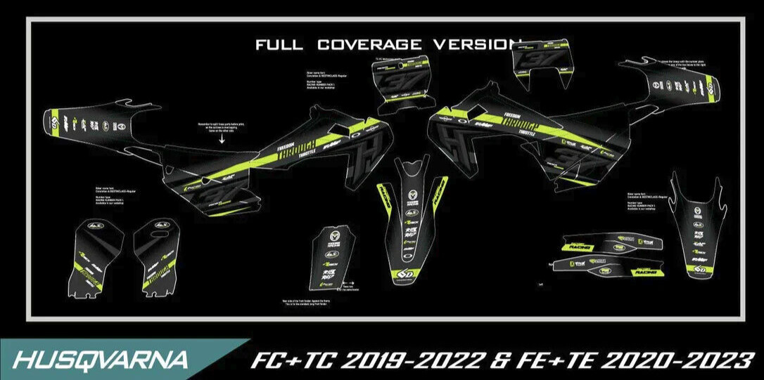 Custom graphics kit on a Husqvarna FC / TC / TE / FE