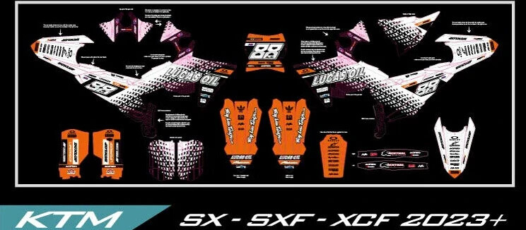 Los Angeles SX SXF XCF graphics kit on a KTM