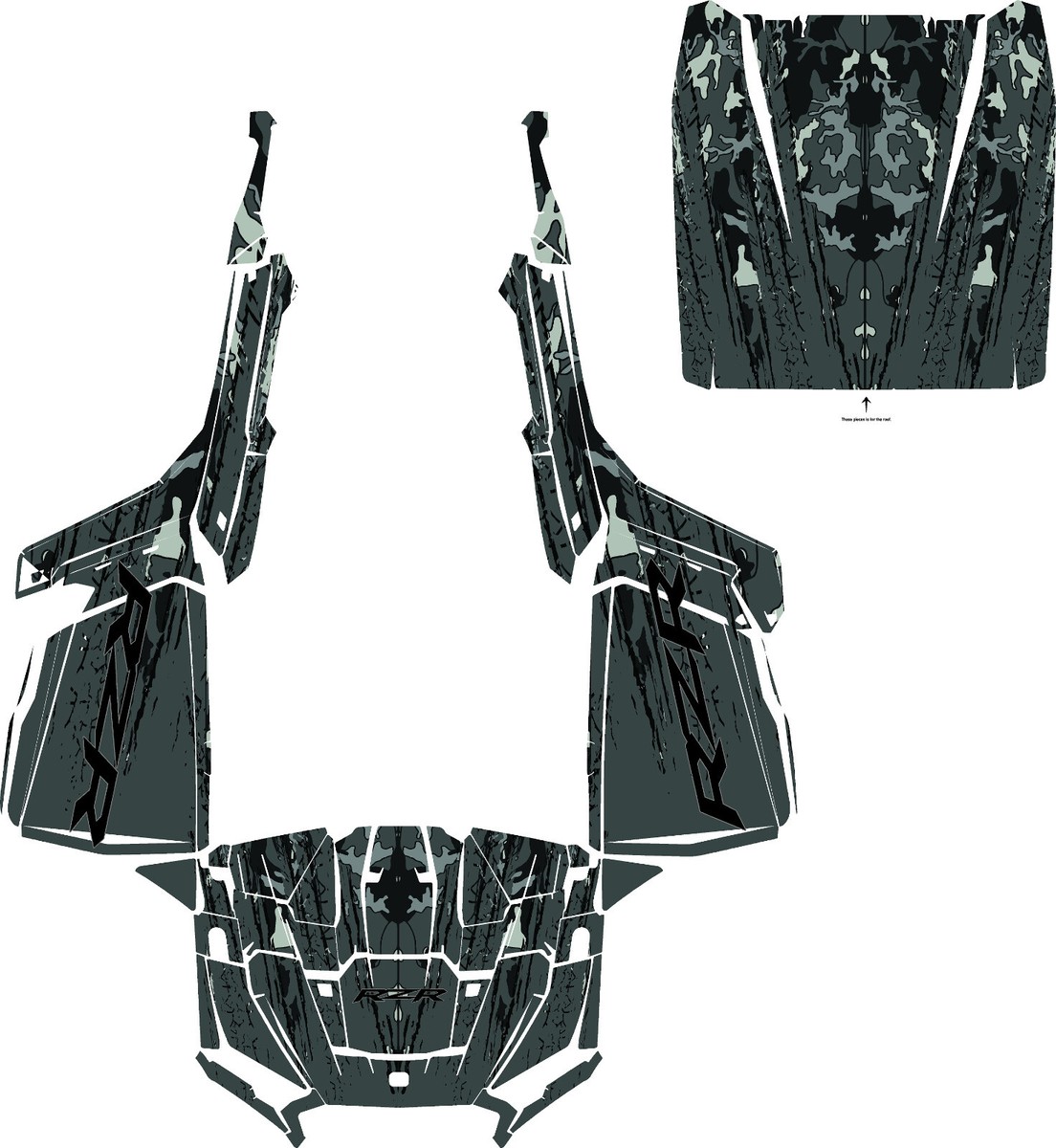 24+ UTV CUSTOM graphics kit on a Polaris RZR XP 1000