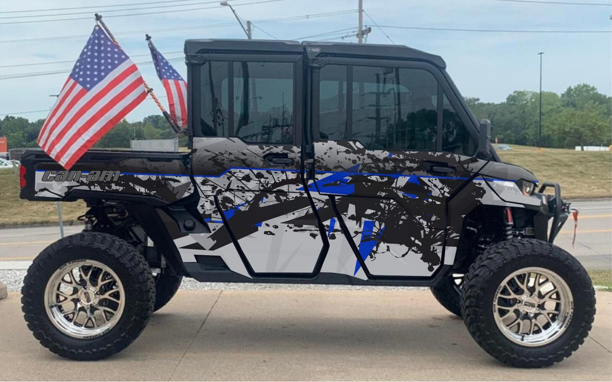 Black Camo - D 3 graphics kit on a Can-Am Defender