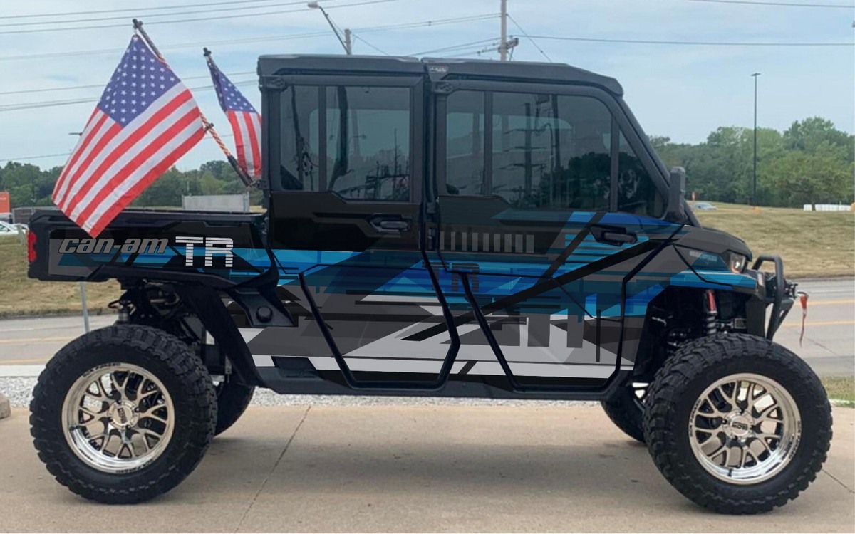 Black Camo - D 2 2 graphics kit on a Can-Am Defender