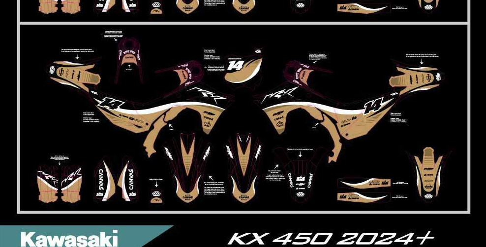 Custom graphics kit on a Kawasaki KX 450