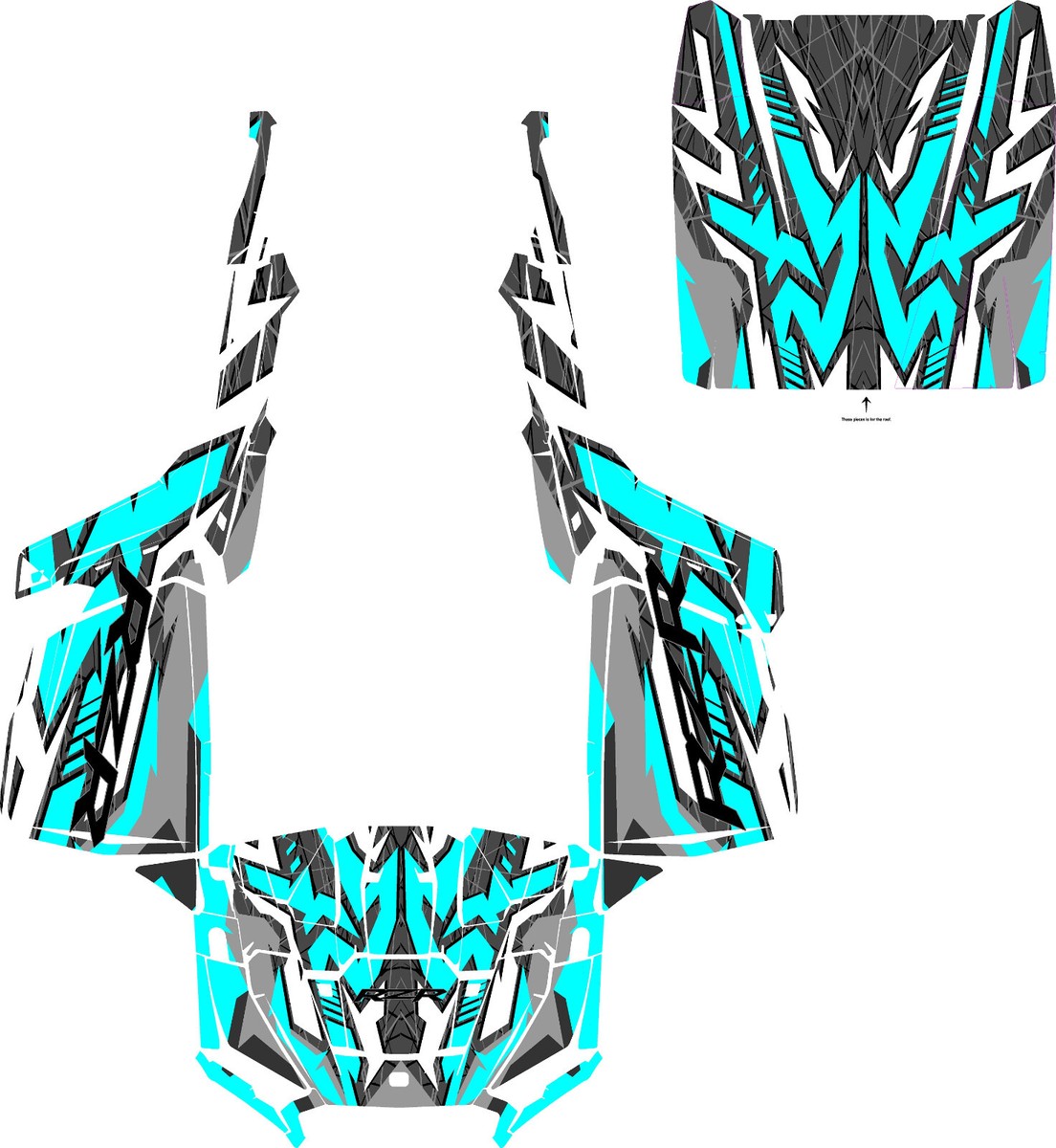 24+ UTV CUSTOM ROOF graphics kit on a Polaris RZR XP 1000