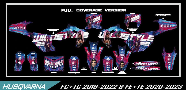 Custom graphics kit on a Husqvarna FC / TC / TE / FE