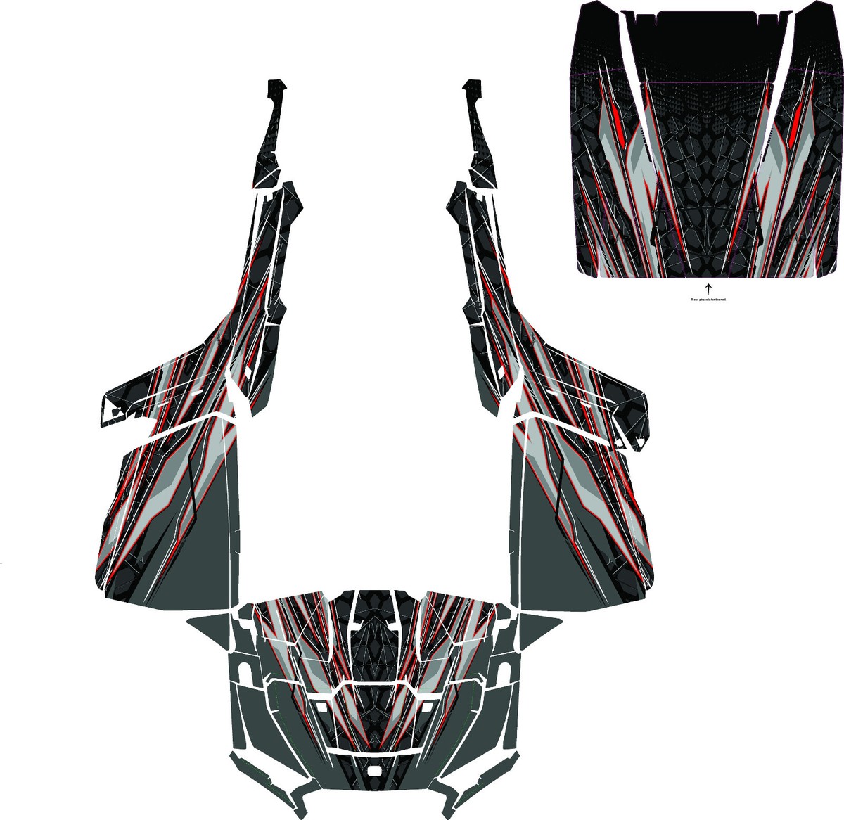 24+ UTV CUSTOM graphics kit on a Polaris RZR XP 1000
