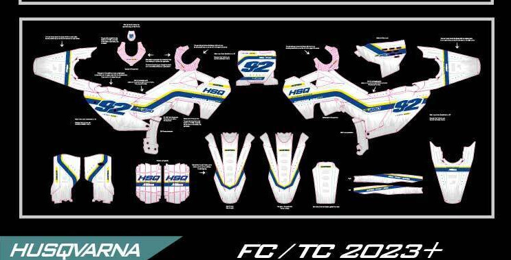 Custom graphics kit on a Husqvarna FC / TC / TE / FE