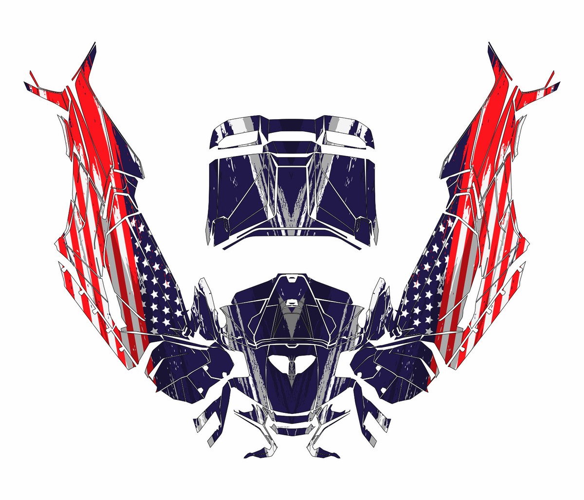 Grapfix American graphics kit on a Can-Am Maverick R