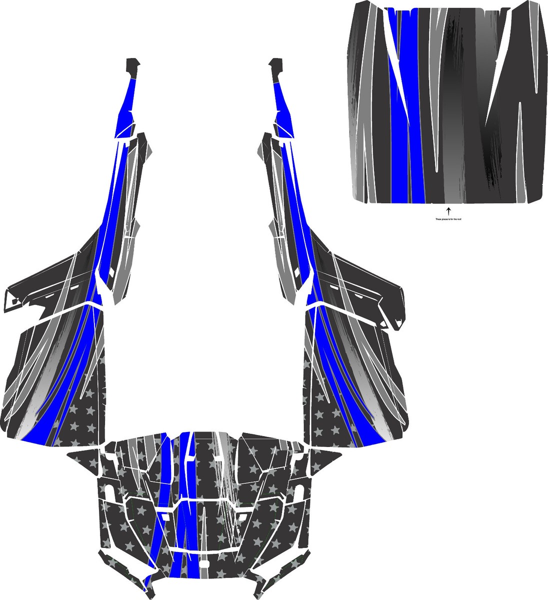 24+ UTV CUSTOM graphics kit on a Polaris RZR XP 1000