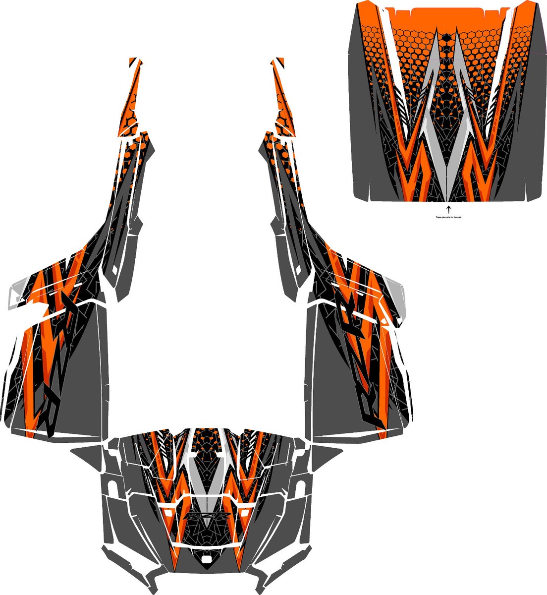 24+ UTV CUSTOM ROOF graphics kit on a Polaris RZR XP 1000