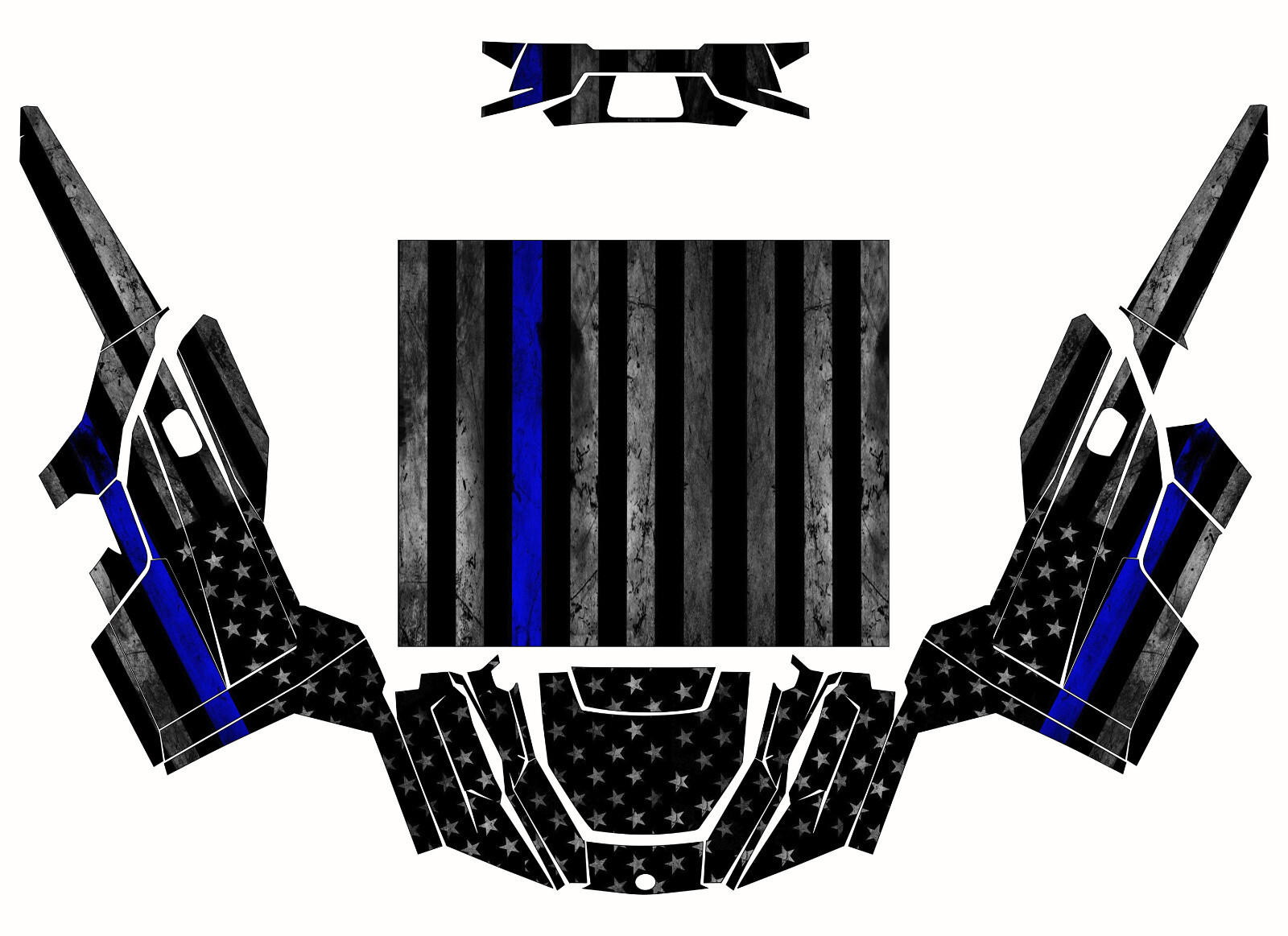 Blue Line 1000 graphics kit on a Polaris General