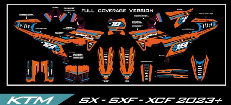 SX SXF XCF graphics kit on a KTM