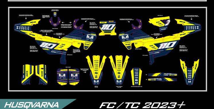 Custom graphics kit on a Husqvarna FC / TC / TE / FE