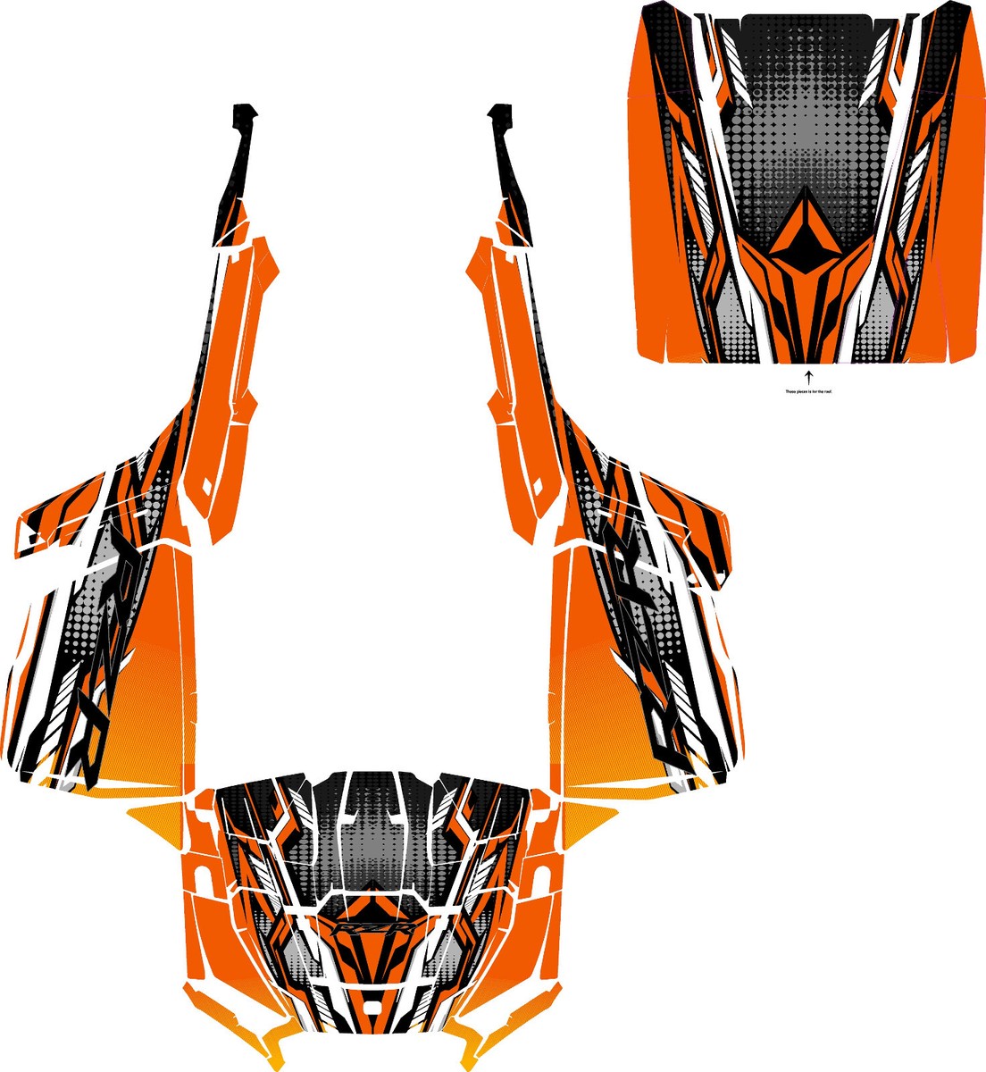 24+ UTV CUSTOM ROOF graphics kit on a Polaris RZR XP 1000