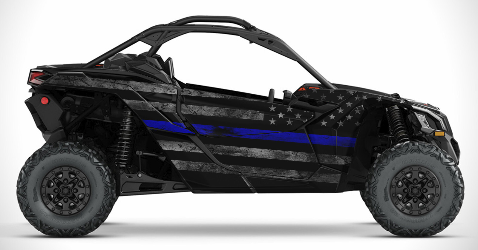 2 4x4 Blue Line graphics kit on a Can-Am Maverick X3