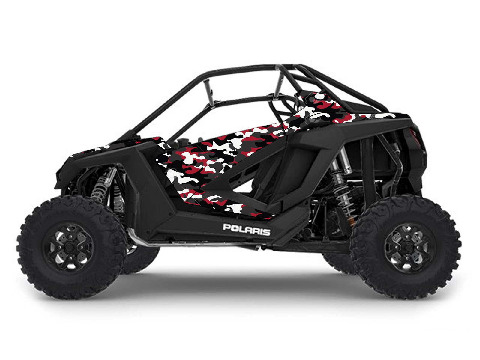 Grapfix Red Camo graphics kit on a Polaris RZR