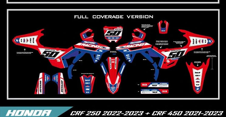 Custom graphics kit on a Honda CRF 250 / 450