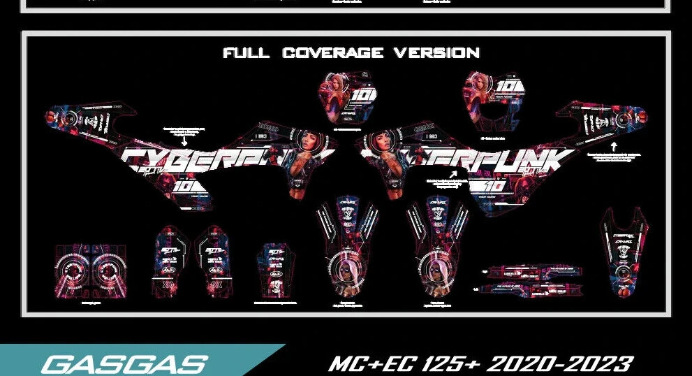 CYBORG graphics kit on a GasGas MC / EC / ES / SM