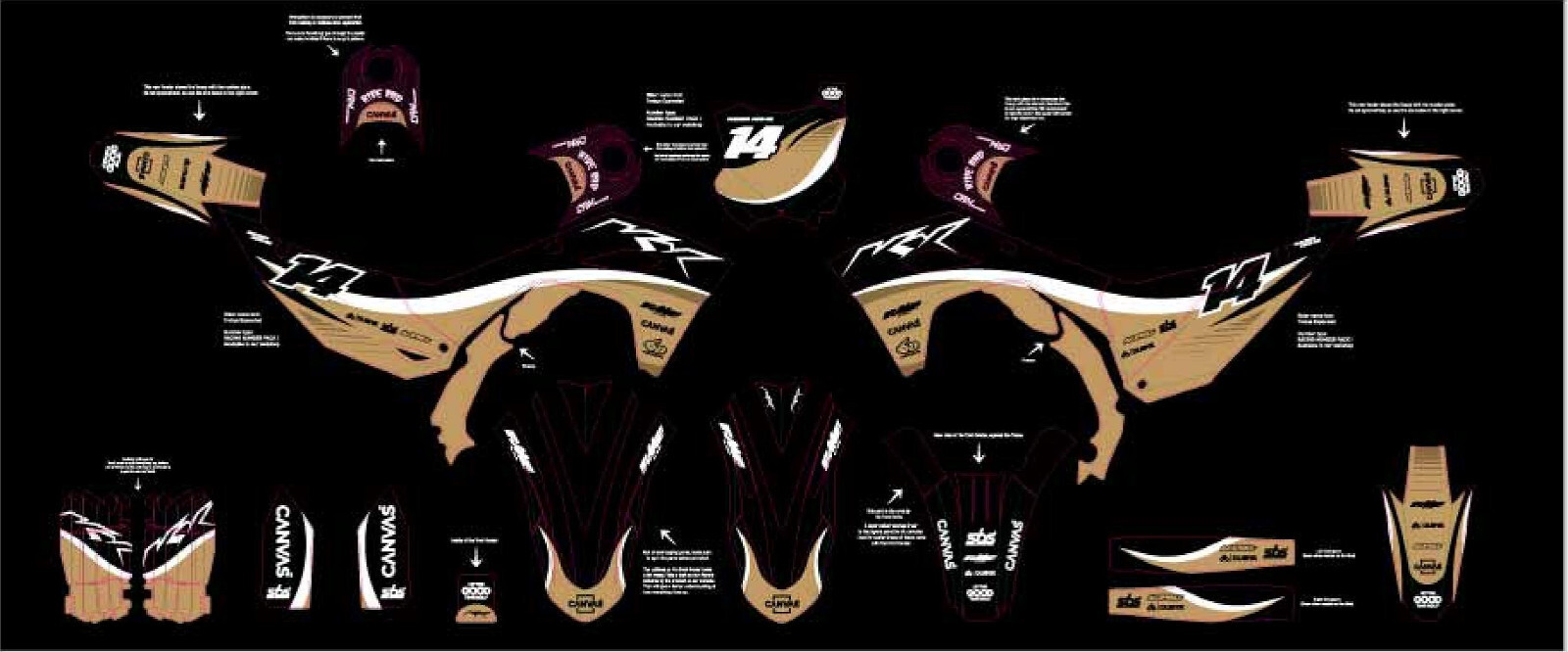 Custom graphics kit on a Kawasaki KX 450