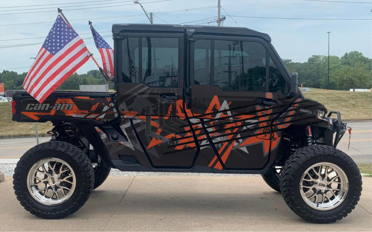 Black Camo - D 4 graphics kit on a Can-Am Defender