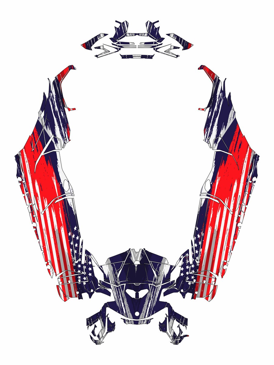 Grapfix Flag graphics kit on a Can-Am Maverick R