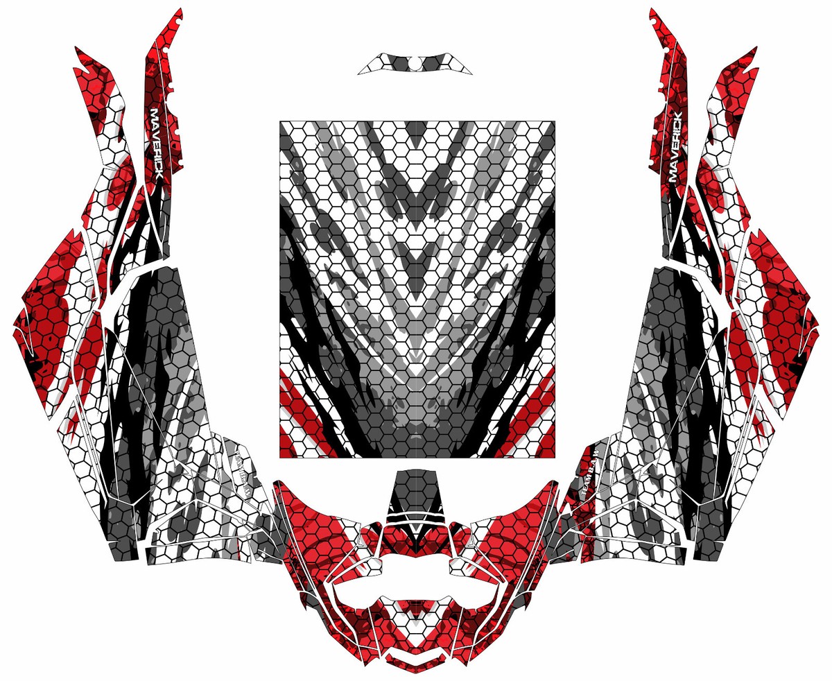 Camo Red graphics kit on a Can-Am Maverick X3