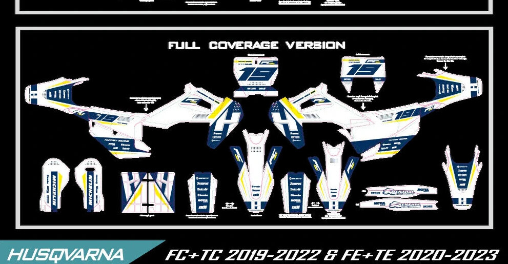 Custom graphics kit on a Husqvarna FC / TC / TE / FE
