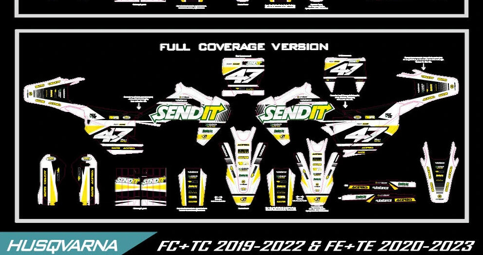 Custom graphics kit on a Husqvarna FC / TC / TE / FE