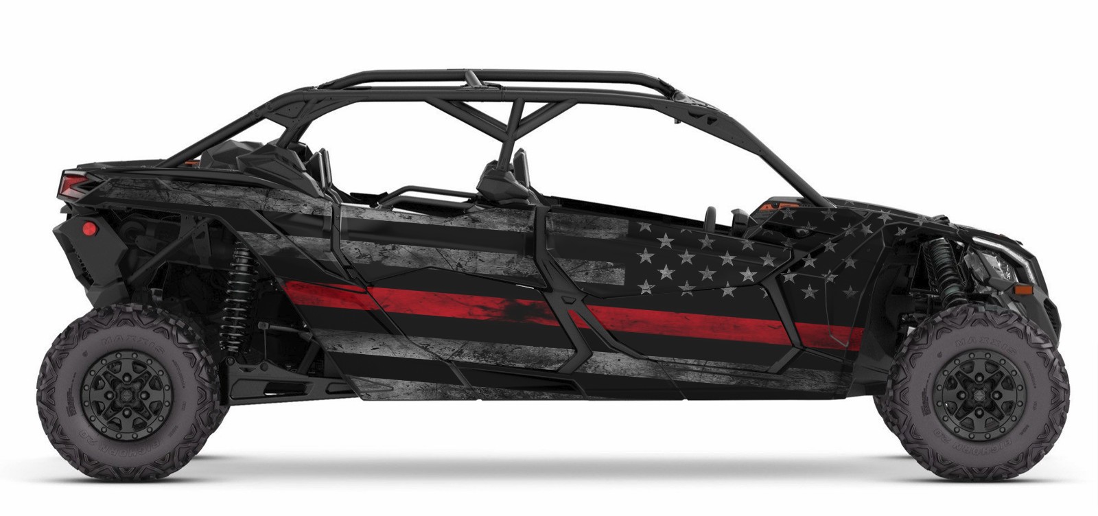 MAC 4 Red Line Flag graphics kit on a Can-Am Maverick X3