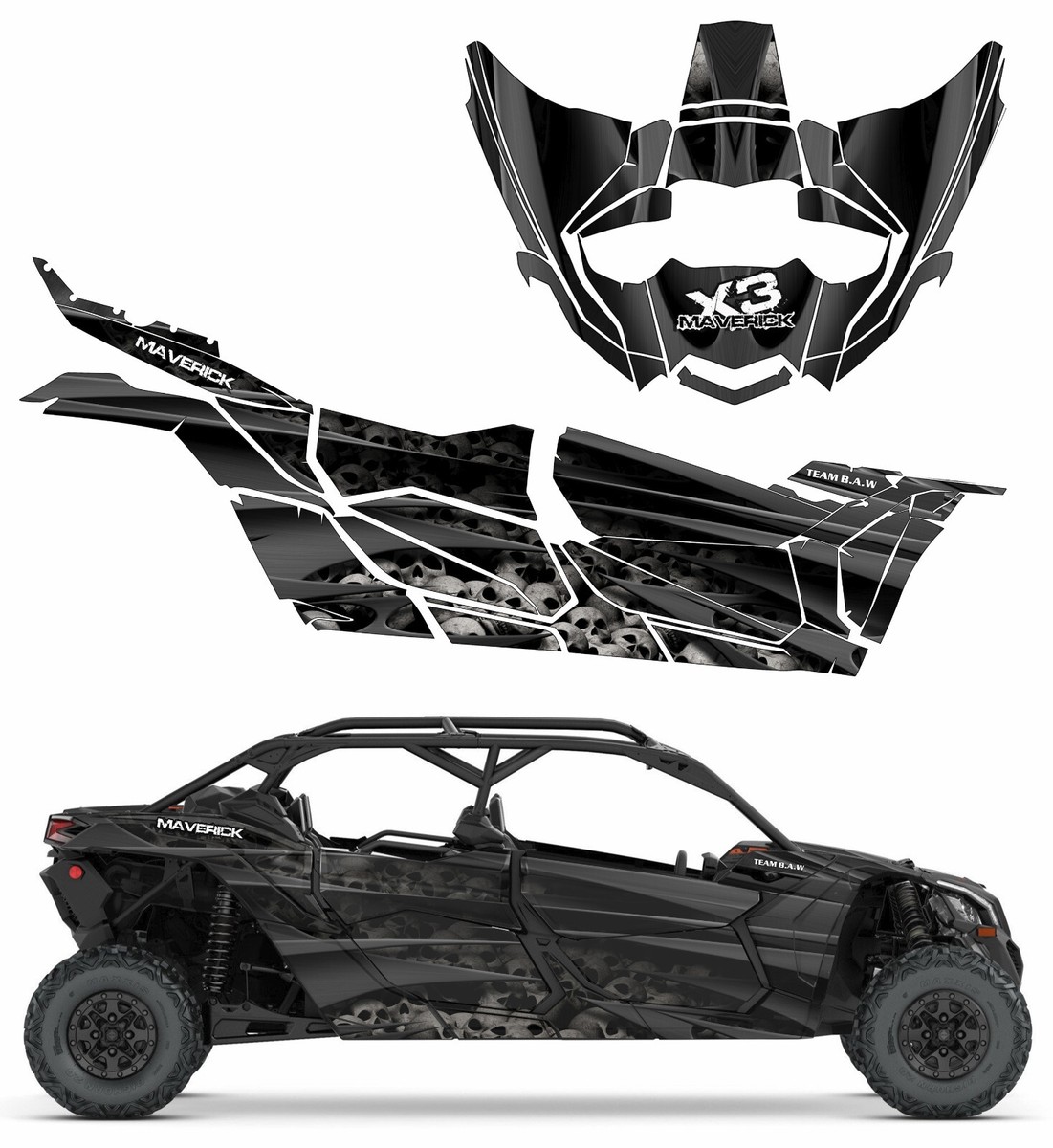 MAC 4 Grung 4x4 graphics kit on a Can-Am Maverick X3