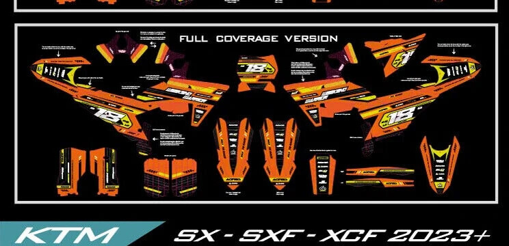 SX SXF XCF DARWIN graphics kit on a KTM