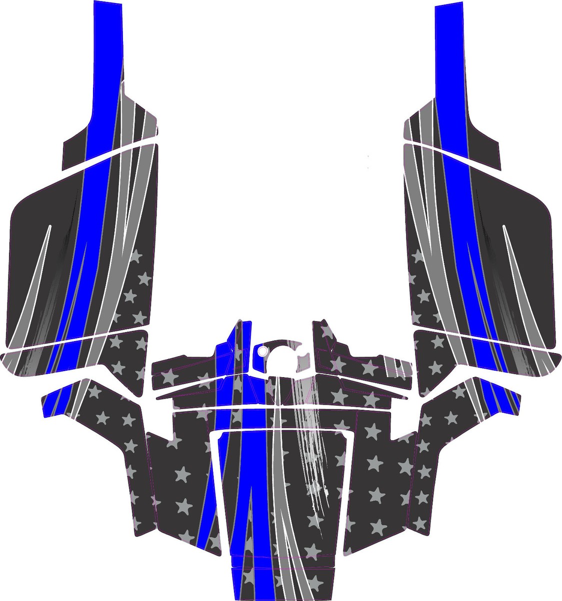 Grapfix Blue Line graphics kit on a Polaris RZR