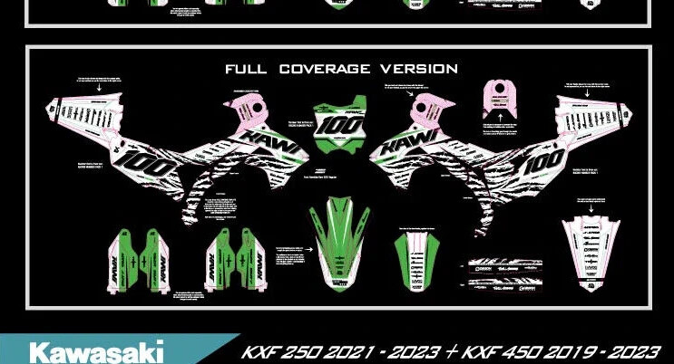 Custom graphics kit on a Kawasaki KX 450