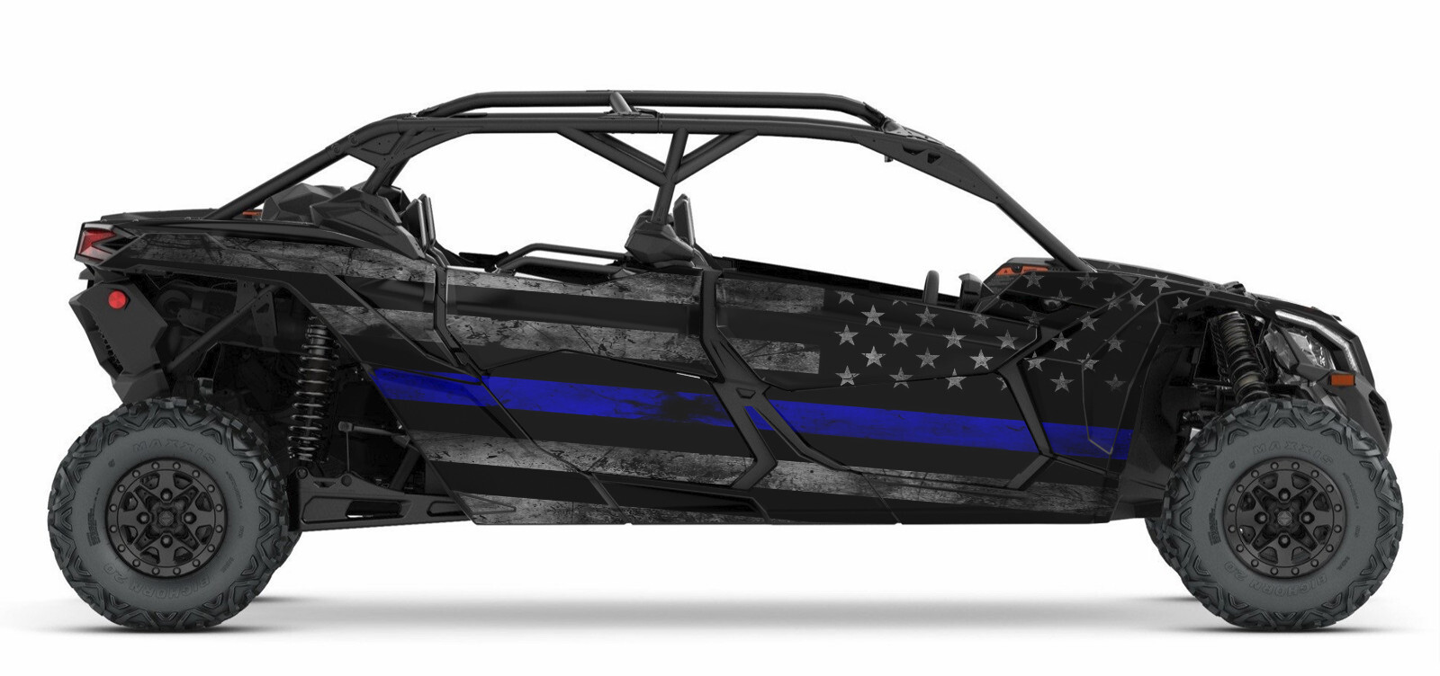 MAC 4 Blue Line Flag graphics kit on a Can-Am Maverick X3