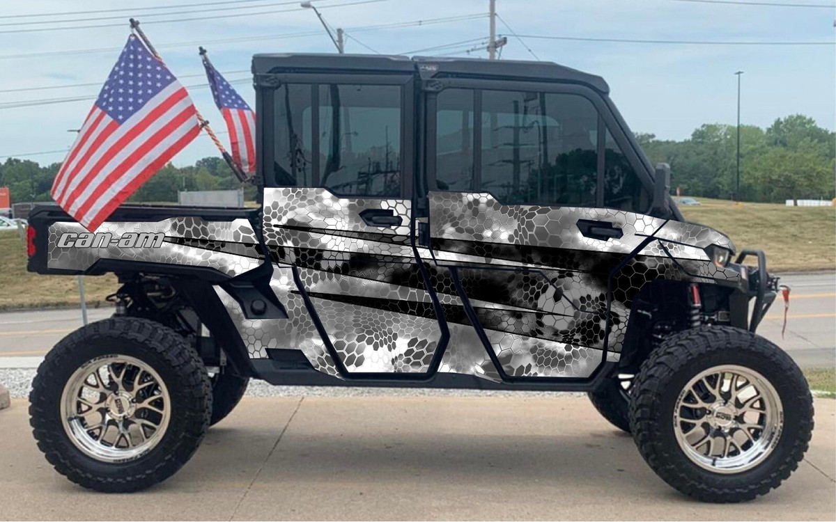 Black Camo - Camo graphics kit on a Can-Am Defender