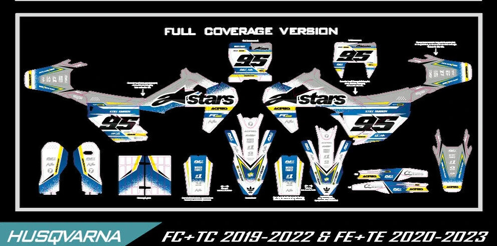 Custom graphics kit on a Husqvarna FC / TC / TE / FE